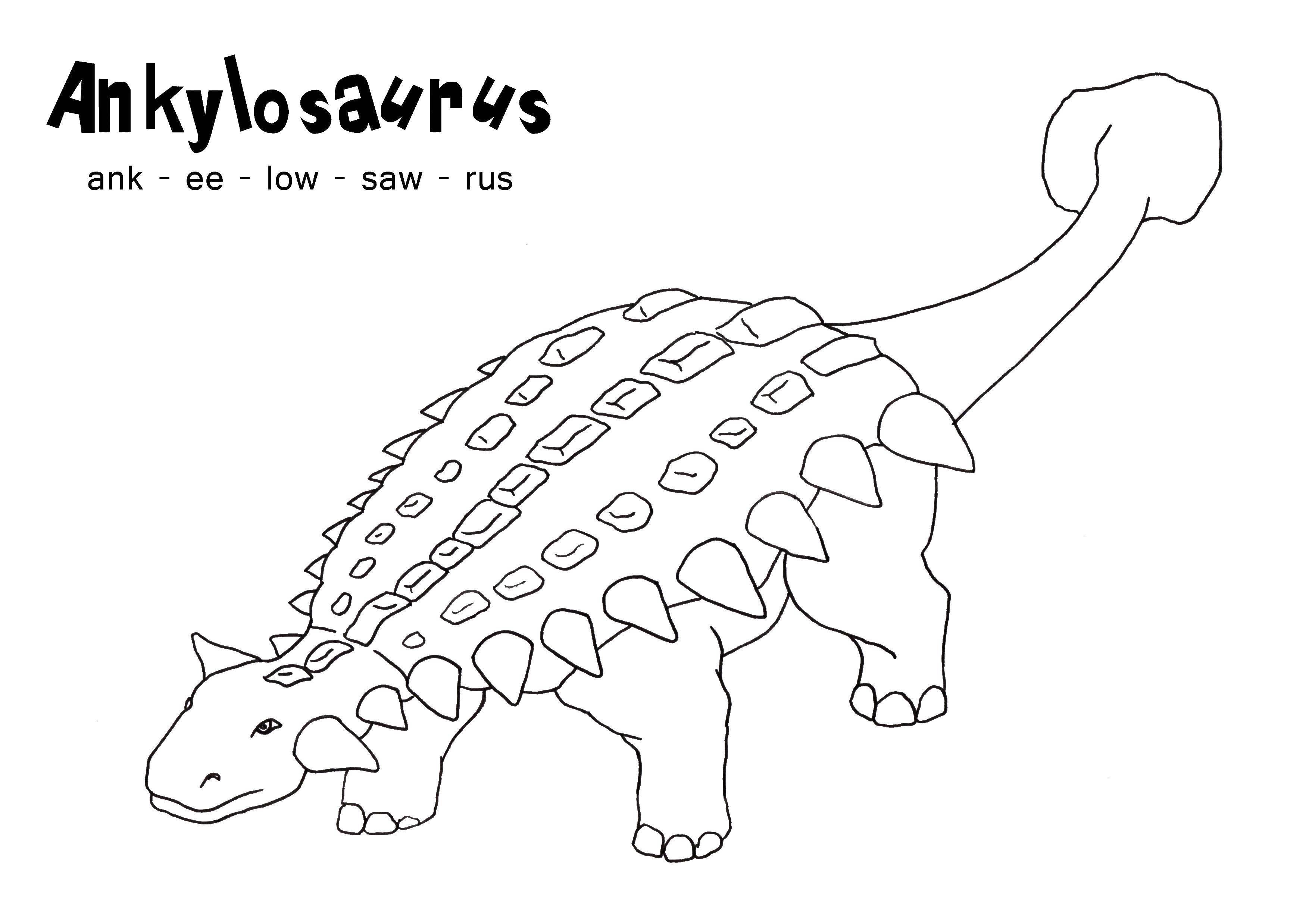 Раскраска Динозавры анкилозавр Скачать ,динозавры, анкилозавр,.  Распечатать 