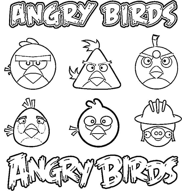 Название: Раскраска Angry birds и свиньи. Категория: angry birds. Теги: angry birds, энгри бердс.