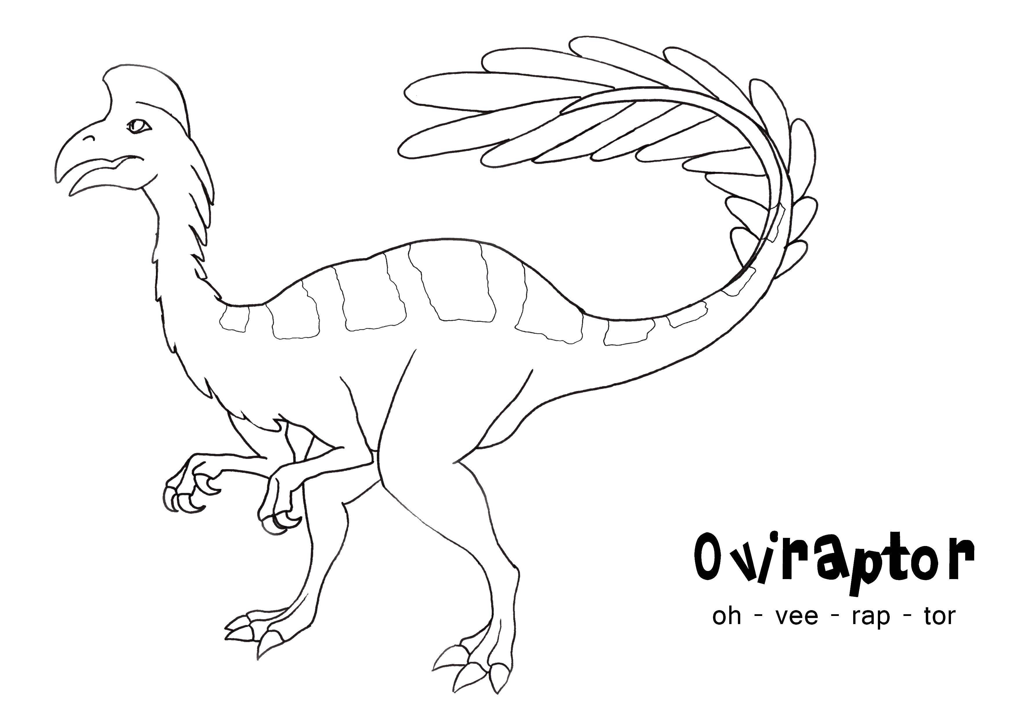 Название: Раскраска Динозавр овираптор. Категория: динозавр. Теги: динозавры, овираптор.