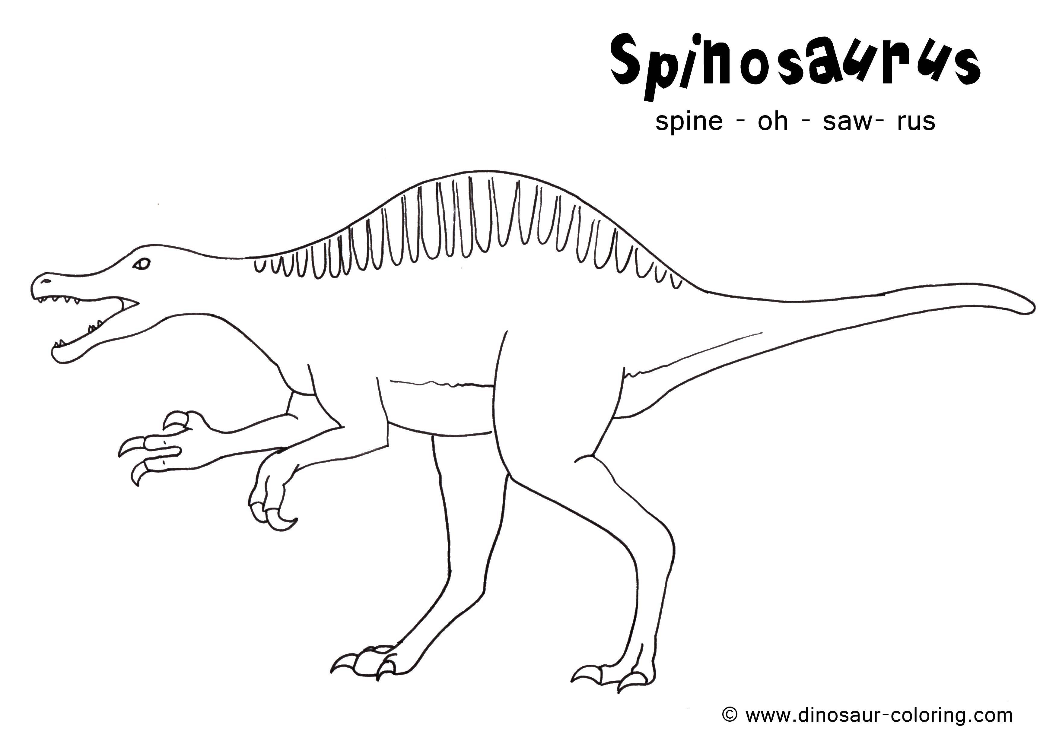 Название: Раскраска Спинозавр. Категория: динозавр. Теги: спинозавр.