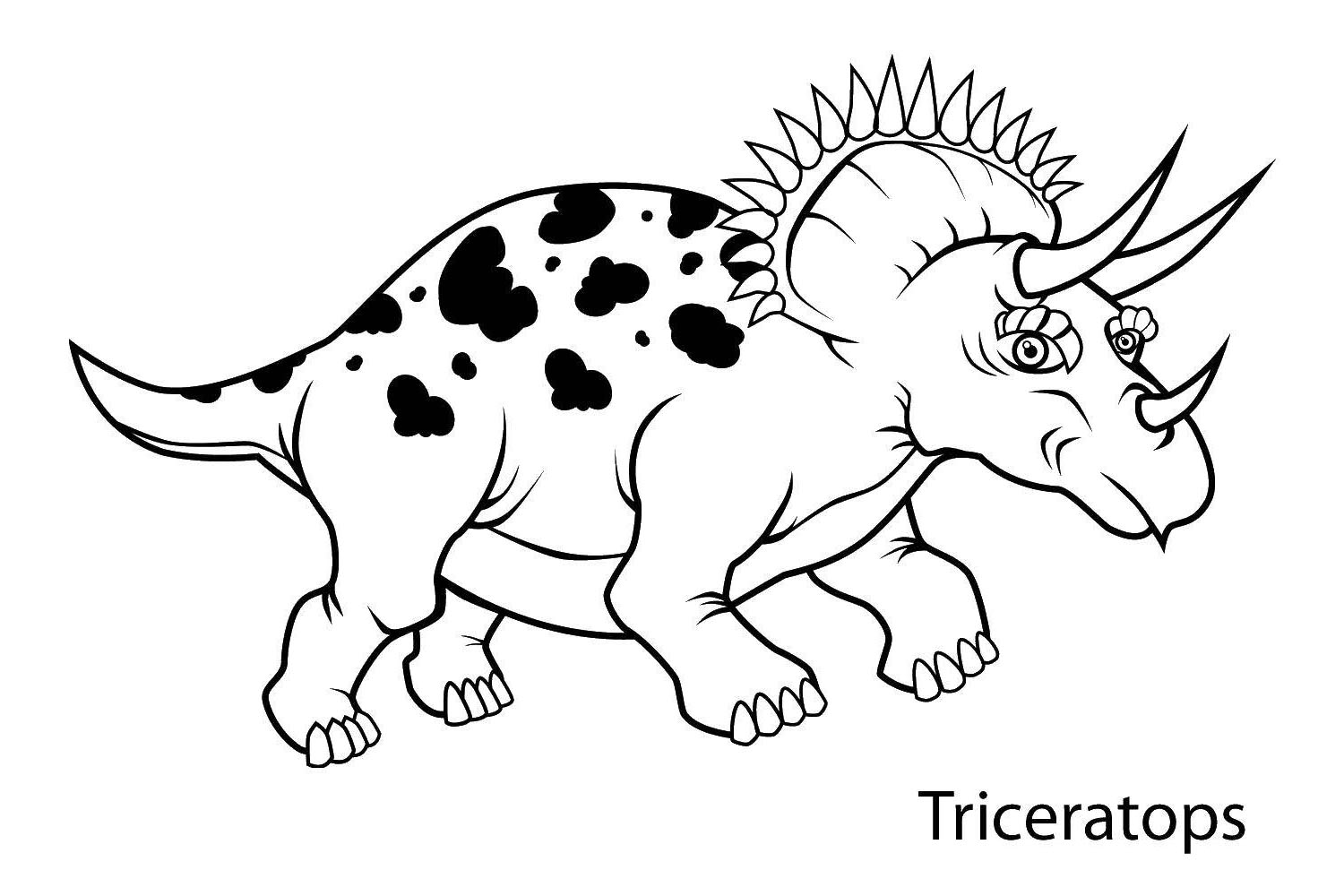 Название: Раскраска Трицераптор детеныш. Категория: динозавр. Теги: трицераптор, детеныш.