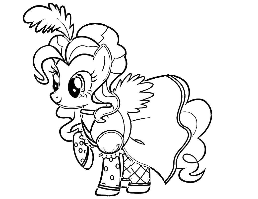 Название: Раскраска Пинки пай в новом платье. Категория: мой маленький пони. Теги: Пинки Пай, пони.