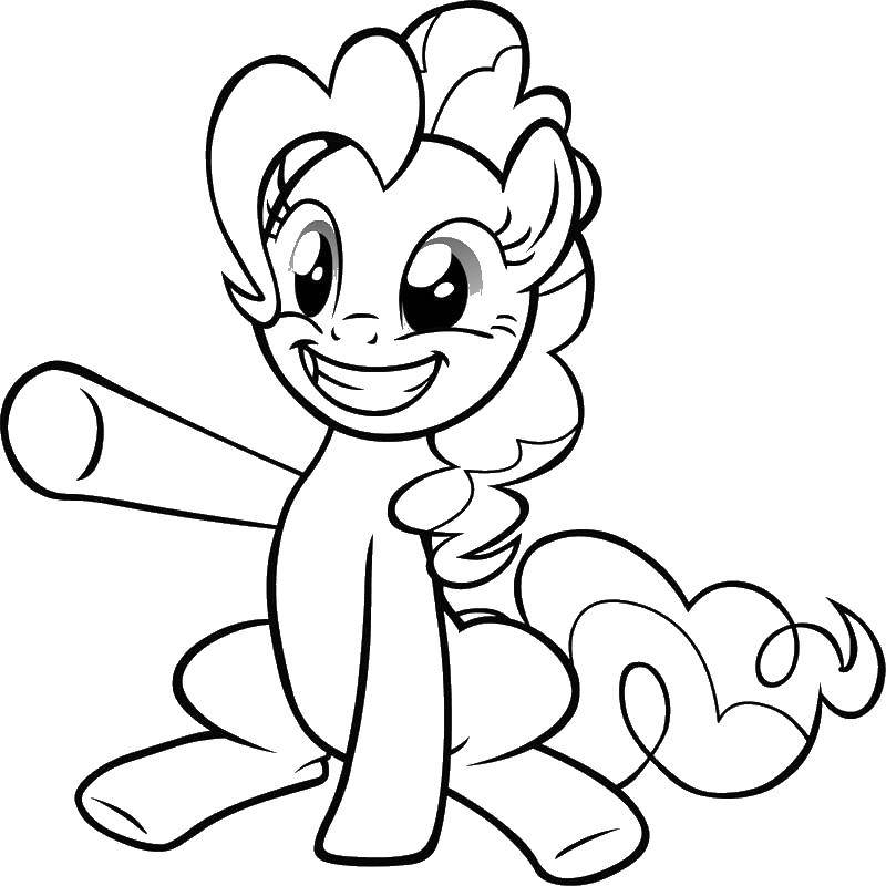 Название: Раскраска Радостная пинки пай. Категория: мой маленький пони. Теги: Пинки Пай, пони.