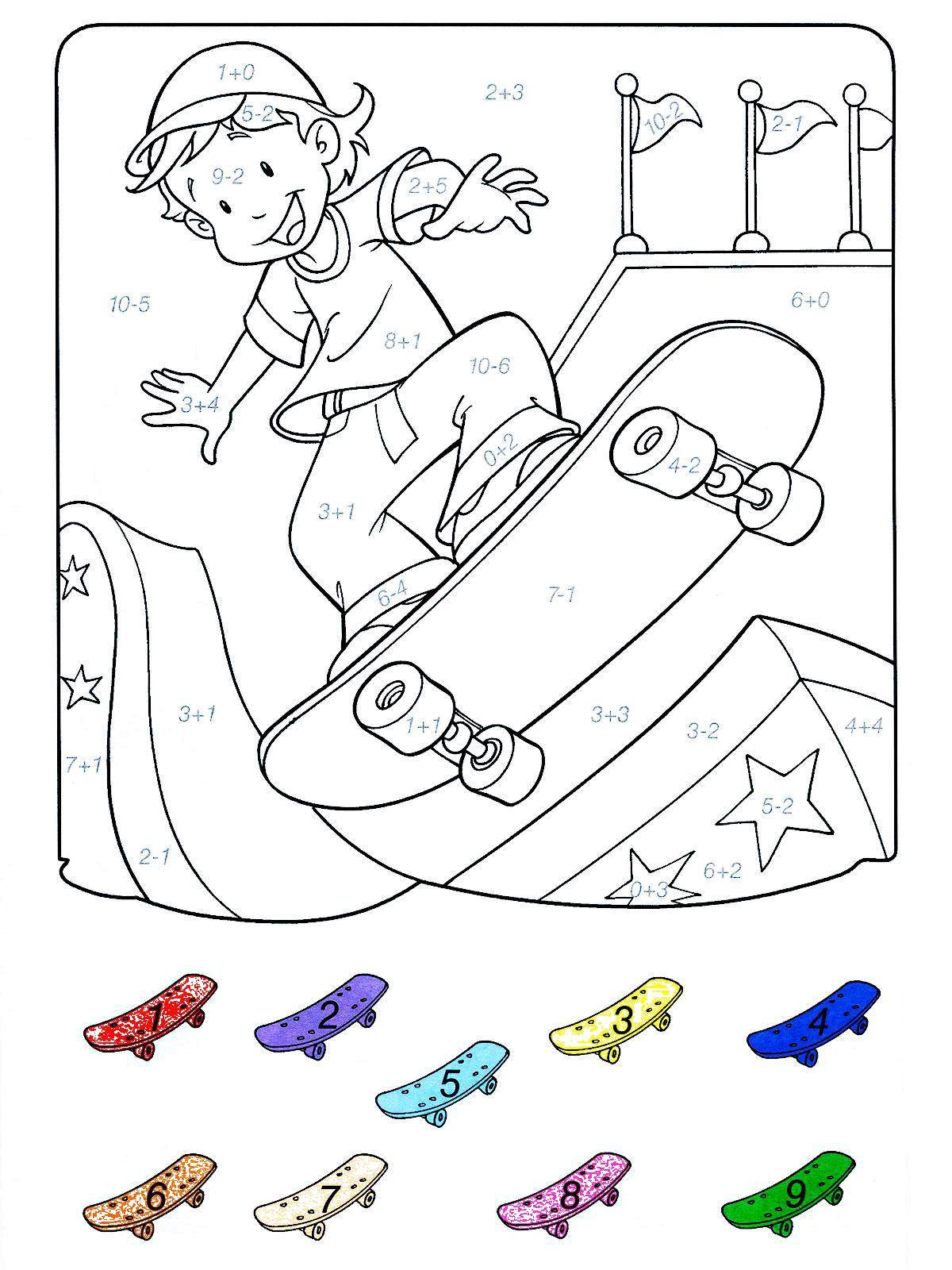 Coloring Paint a skateboarder deciding examples. Category mathematical coloring pages. Tags:  sports, skateboard, skateboarder. examples.