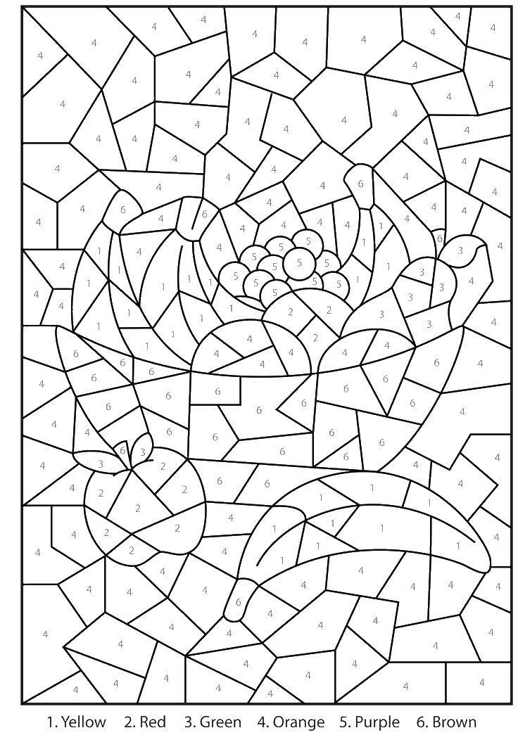 Coloring Math coloring fruit plate. Category mathematical coloring pages. Tags:  the mathematical coloring, fruit.