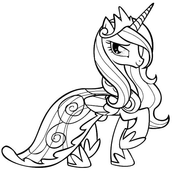 Название: Раскраска Принцесса селестия в мантий. Категория: мой маленький пони. Теги: принцесса селестия.