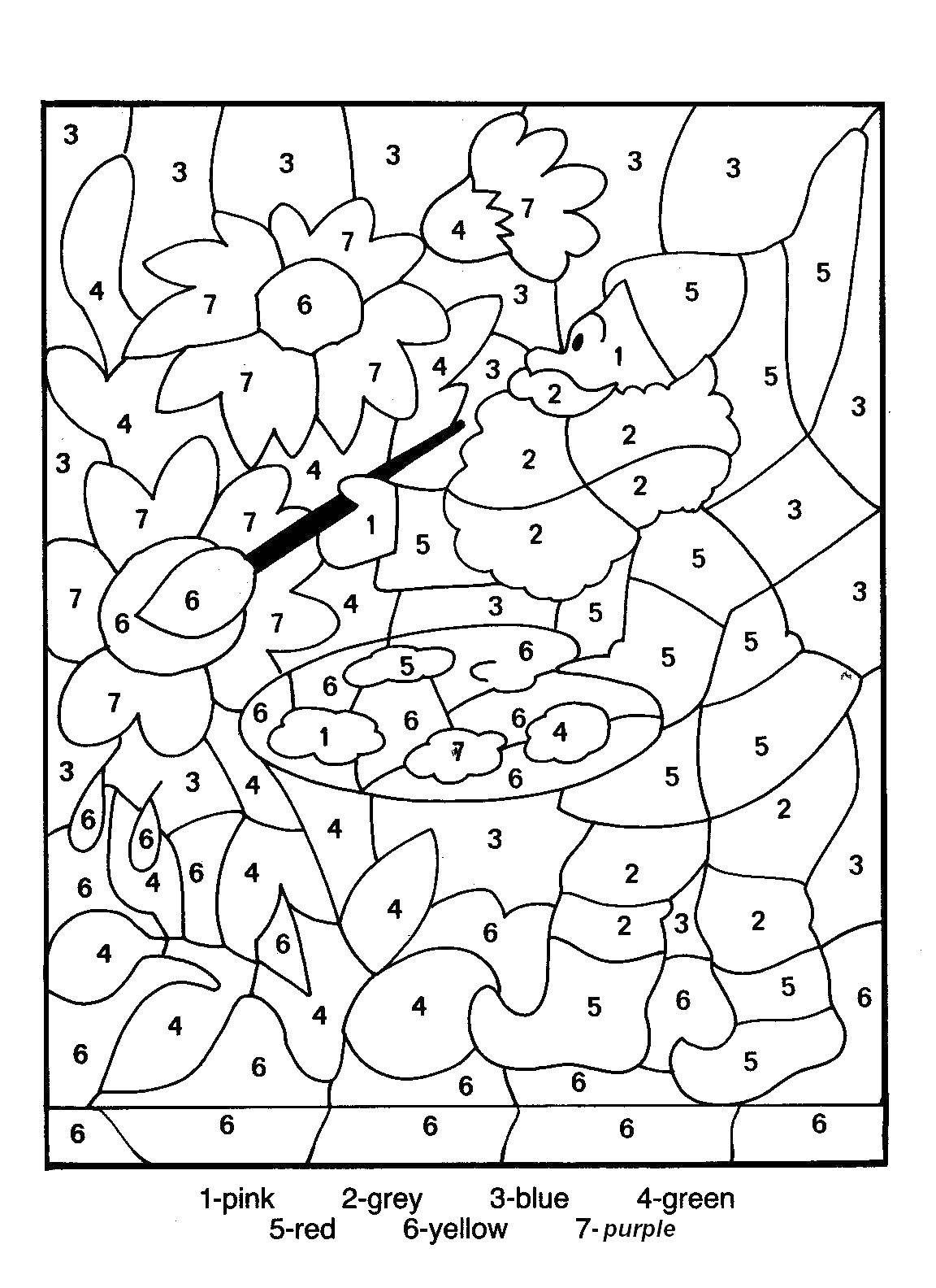 Название: Раскраска Гном рисует цветы. Категория: По номерам. Теги: гном, цветы, кисти, краски.