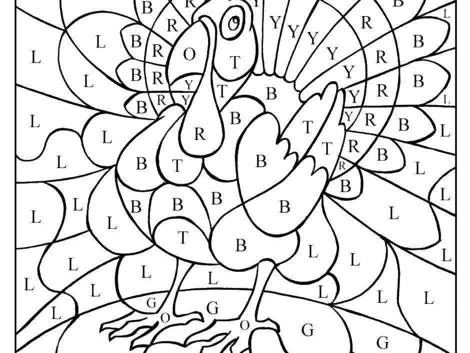 Coloring Turkey. Category That number. Tags:  Turkey, room, tail, beak.