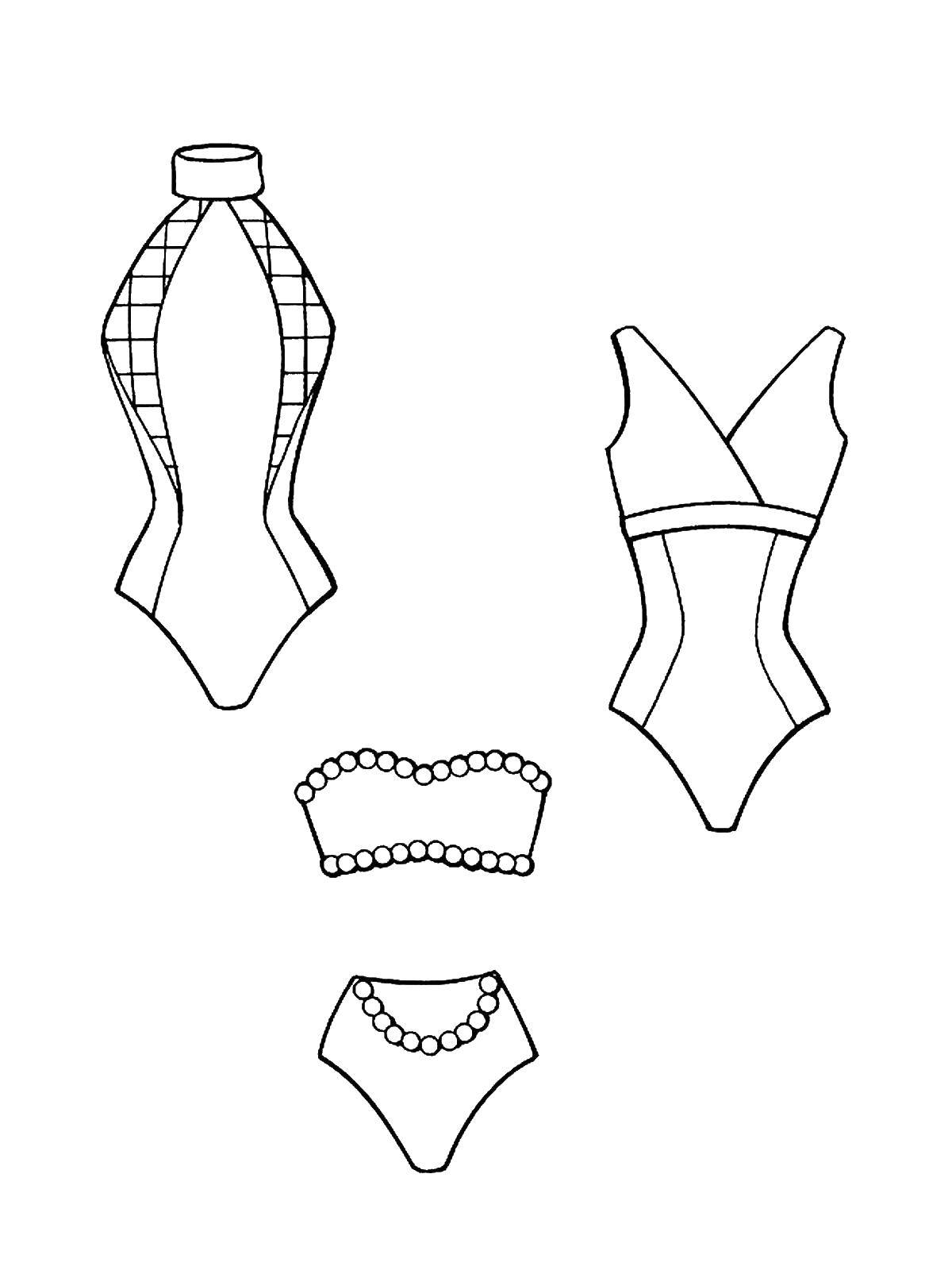 Coloring Kupalniki. Category Clothing. Tags:  swimwear, clothes.