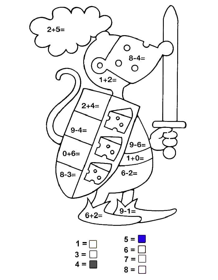 Coloring Paint a knight deciding examples. Category mathematical coloring pages. Tags:  mathematics, examples, knight.