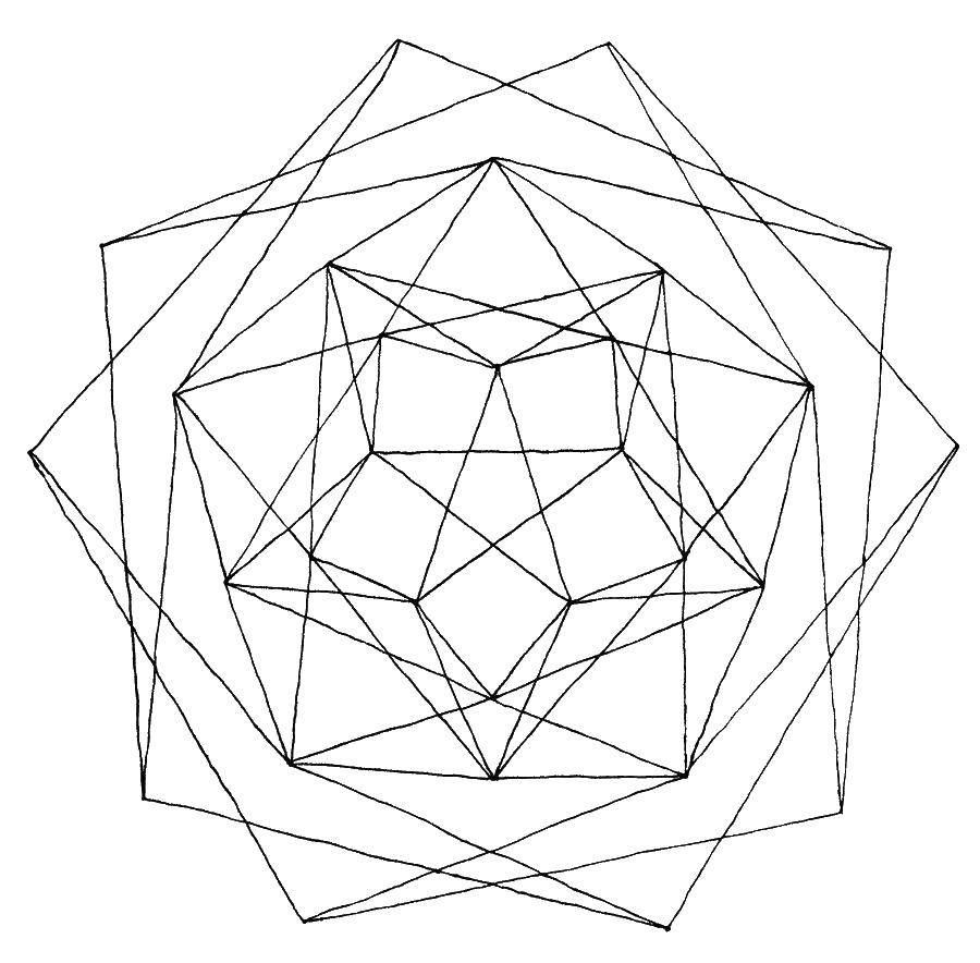 Название: Раскраска Многоугольник. Категория: фигуры. Теги: многоугольник, треугольник, ромб.