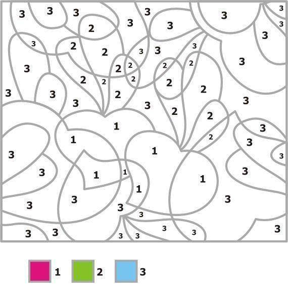 Coloring Colour the shapes by numbers. Category coloring by numbers. Tags:  shapes, patterns, numbers.