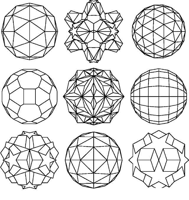 Название: Раскраска Разные многоугольники. Категория: фигуры. Теги: многоугольник, треугольник, ромб.