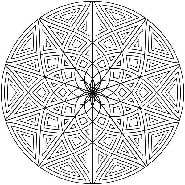 Coloring A patterned circle with a flower. Category Patterns. Tags:  Patterns, flower.