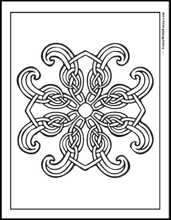 Coloring The interweaving lines. Category Patterns with flowers. Tags:  Patterns, flower.