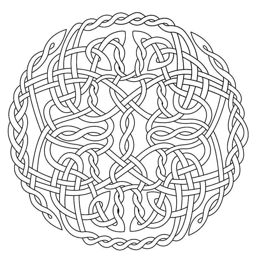 Coloring Braided circle. Category Patterns. Tags:  Patterns, geometric.