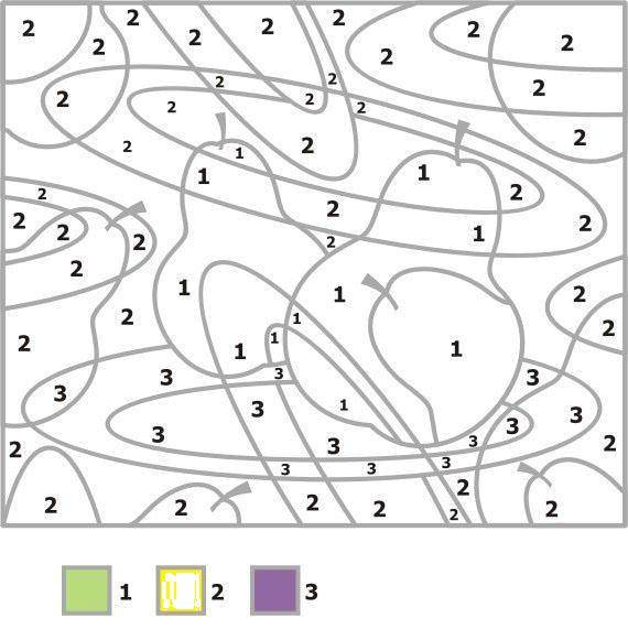 Coloring Colour the shapes by numbers. Category shapes. Tags:  shapes, patterns, numbers.