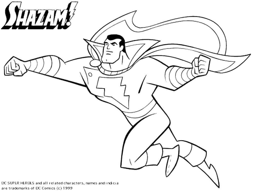 Coloring Shazam. Category superheroes. Tags:  superheroes, Shazam.