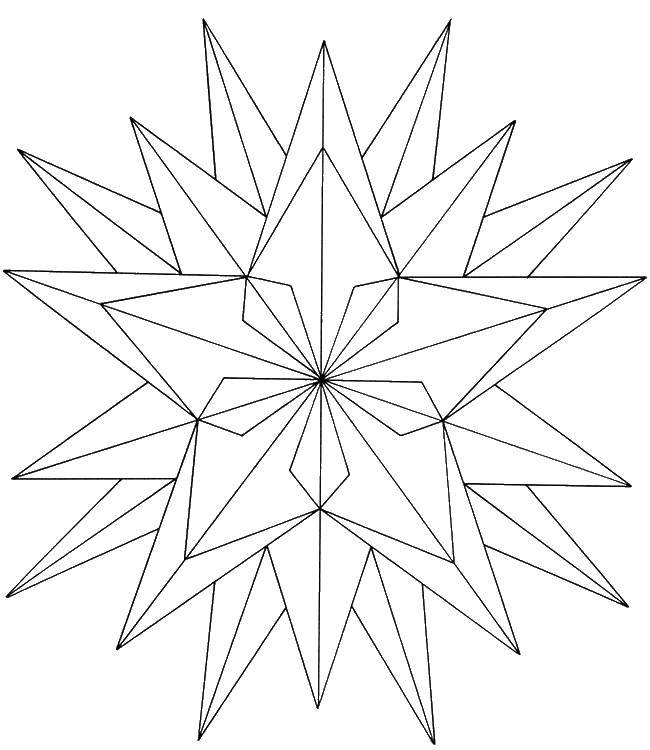 Название: Раскраска Многоконечная звезда. Категория: Узоры. Теги: Узоры, геометрические.