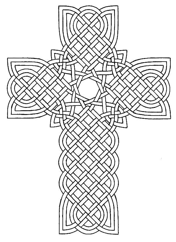 Coloring Woven cross. Category Patterns. Tags:  patterns, plexus.