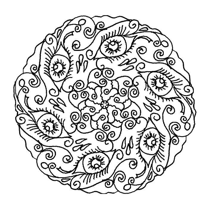 Coloring Pattern with eyes. Category Patterns. Tags:  Patterns, flower.