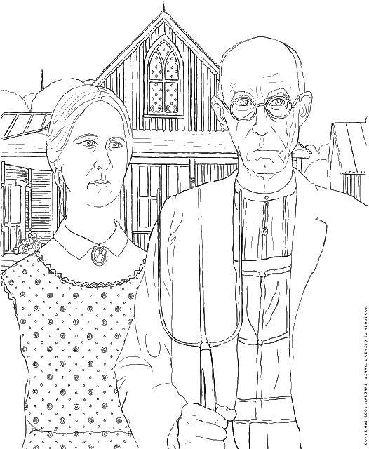 Coloring A man and a woman. Category Family. Tags:  house, man, woman.
