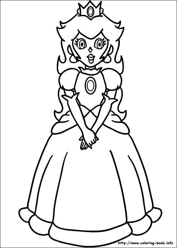 Название: Раскраска Принцесса, которую спасает марио. Категория: Персонаж из игры. Теги: Игры, Марио.