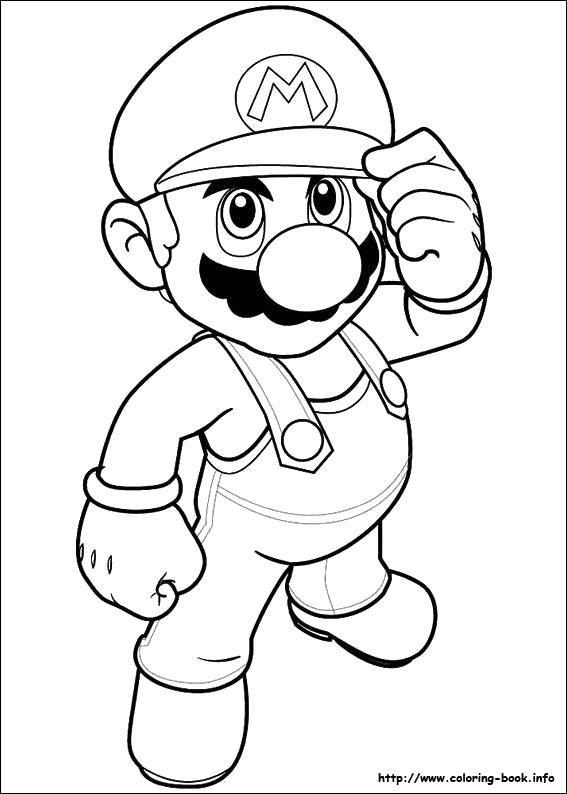 Название: Раскраска Сантехник марио. Категория: Персонаж из игры. Теги: Игры, Марио.
