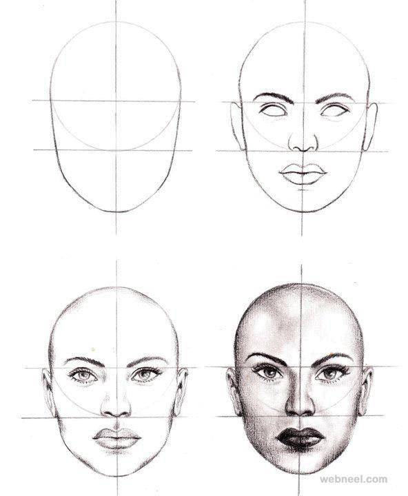 Название: Раскраска Как нарисовать женщину. Категория: как нарисовать пошагово. Теги: как нарисовать, лицо, женщина.