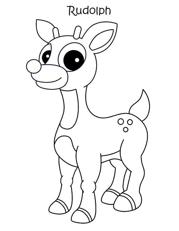 Coloring Rudolf. Category Cartoon character. Tags:  Cartoon character.
