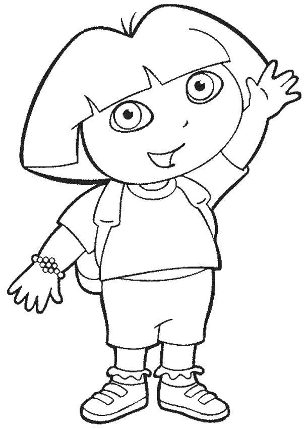 Coloring Dora the Explorer. Category coloring. Tags:  Cartoon character, Dora the Explorer, Dora, Boots.