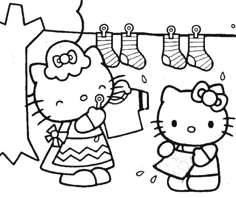 Coloring Kitty did the Laundry. Category Hello Kitty. Tags:  Hello Kitty.