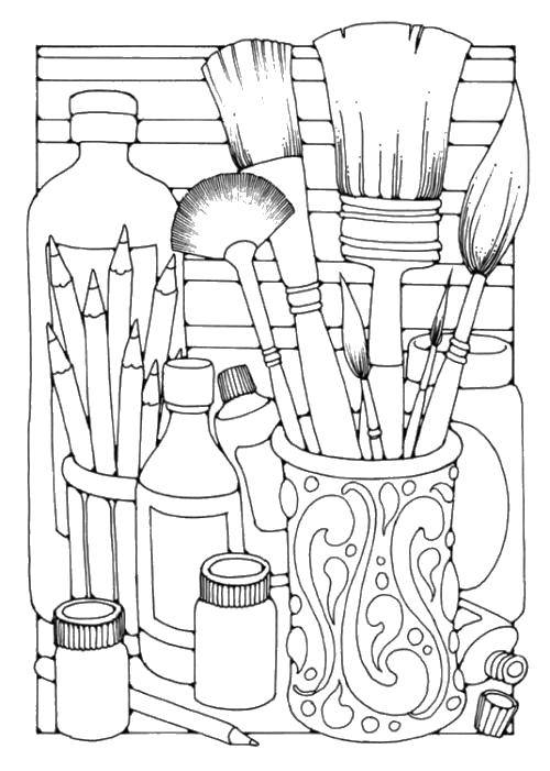 Coloring Brush set. Category the artist. Tags:  Paint, brush.