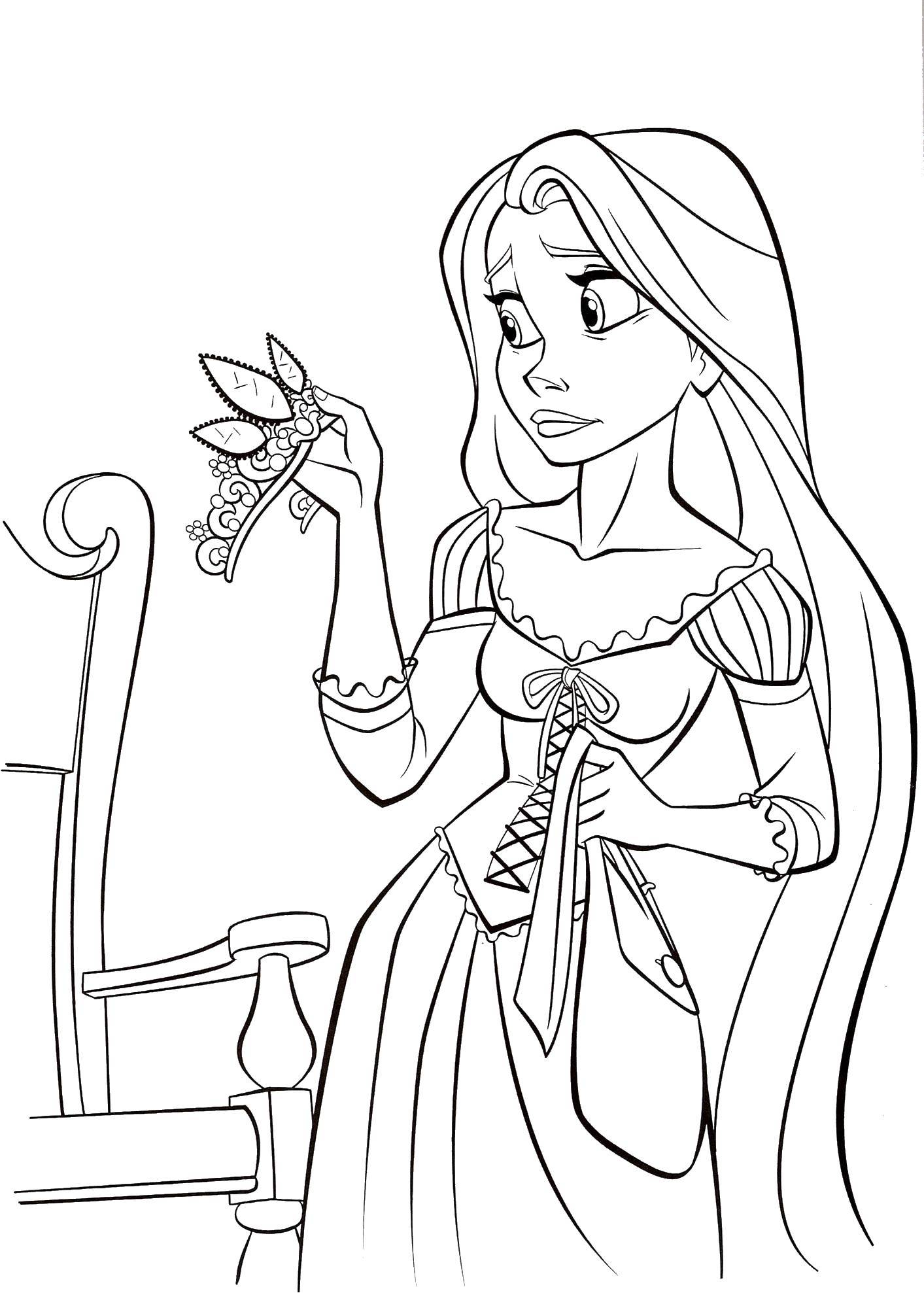 Coloring Tiara Rapunzel. Category coloring. Tags:  Disney, Rapunzel.