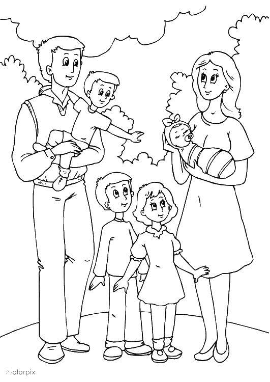 Coloring Children and parents. Category family. Tags:  children, parents.