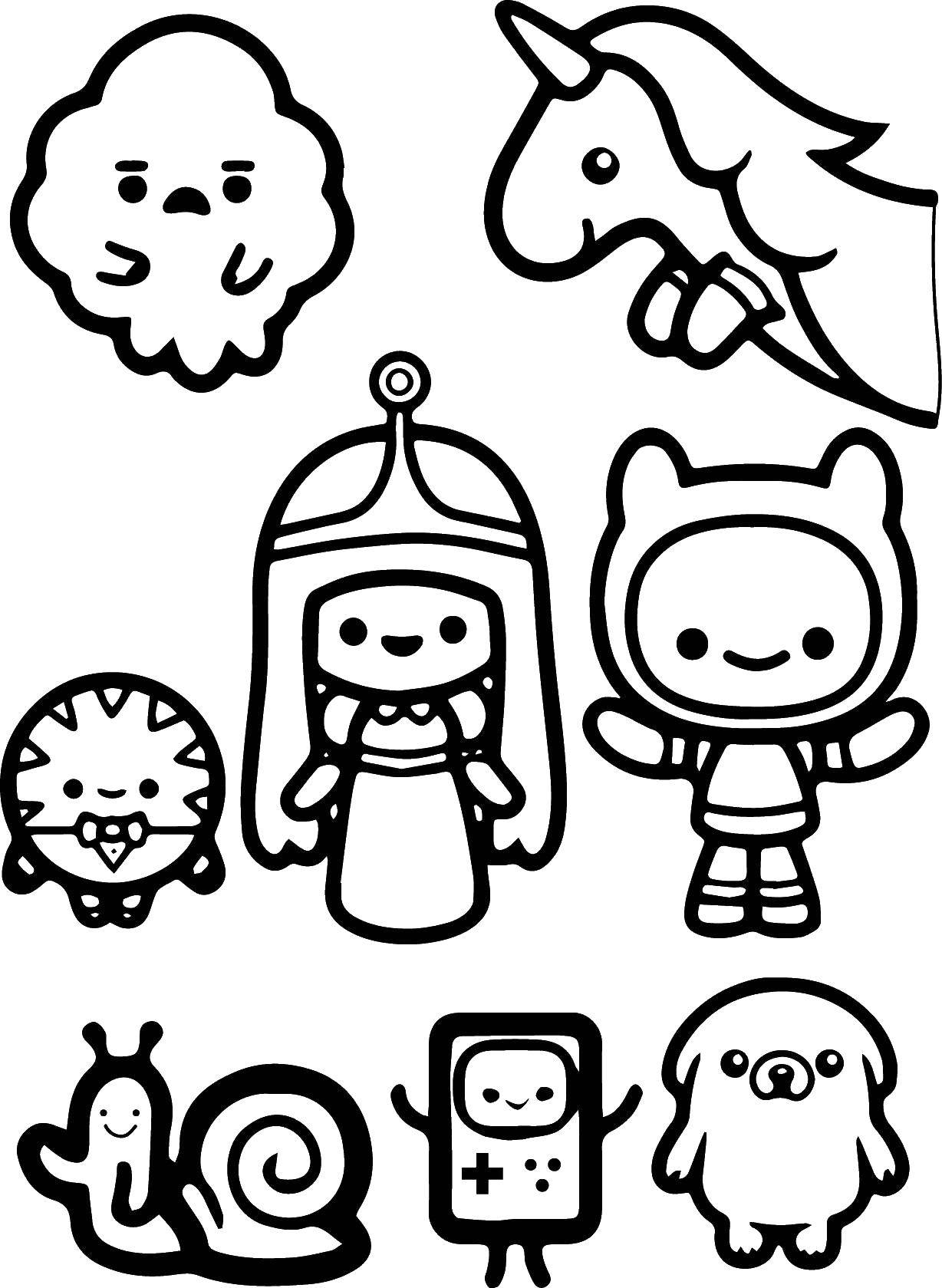 Coloring The characters of adventure time. Category adventure time. Tags:  heroes , cartoons, adventure time.