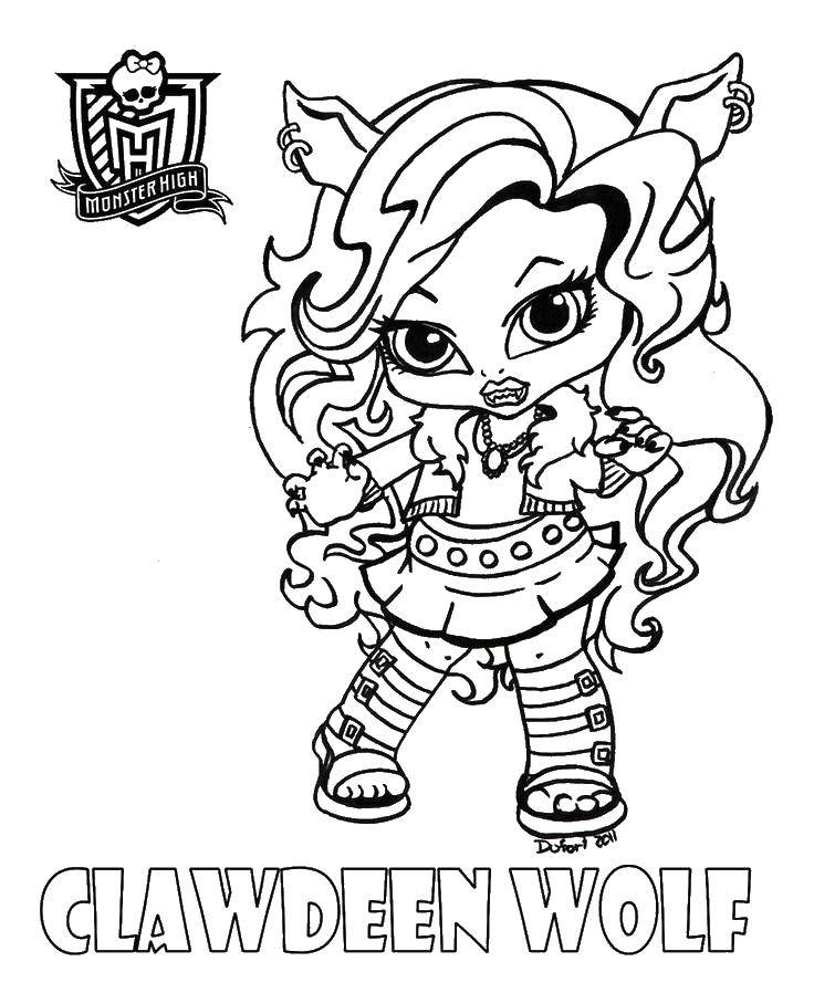 Coloring Claudine vulv from the monster high school. Category Monster High. Tags:  Claude Wolf Monster High.