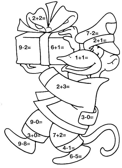 Coloring Monkey mailman. Category mathematical coloring pages. Tags:  The postman, riddles.