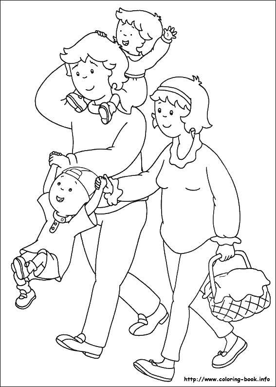 Coloring Family go to relax. Category Family. Tags:  dad, mom, son, daughter, basket.