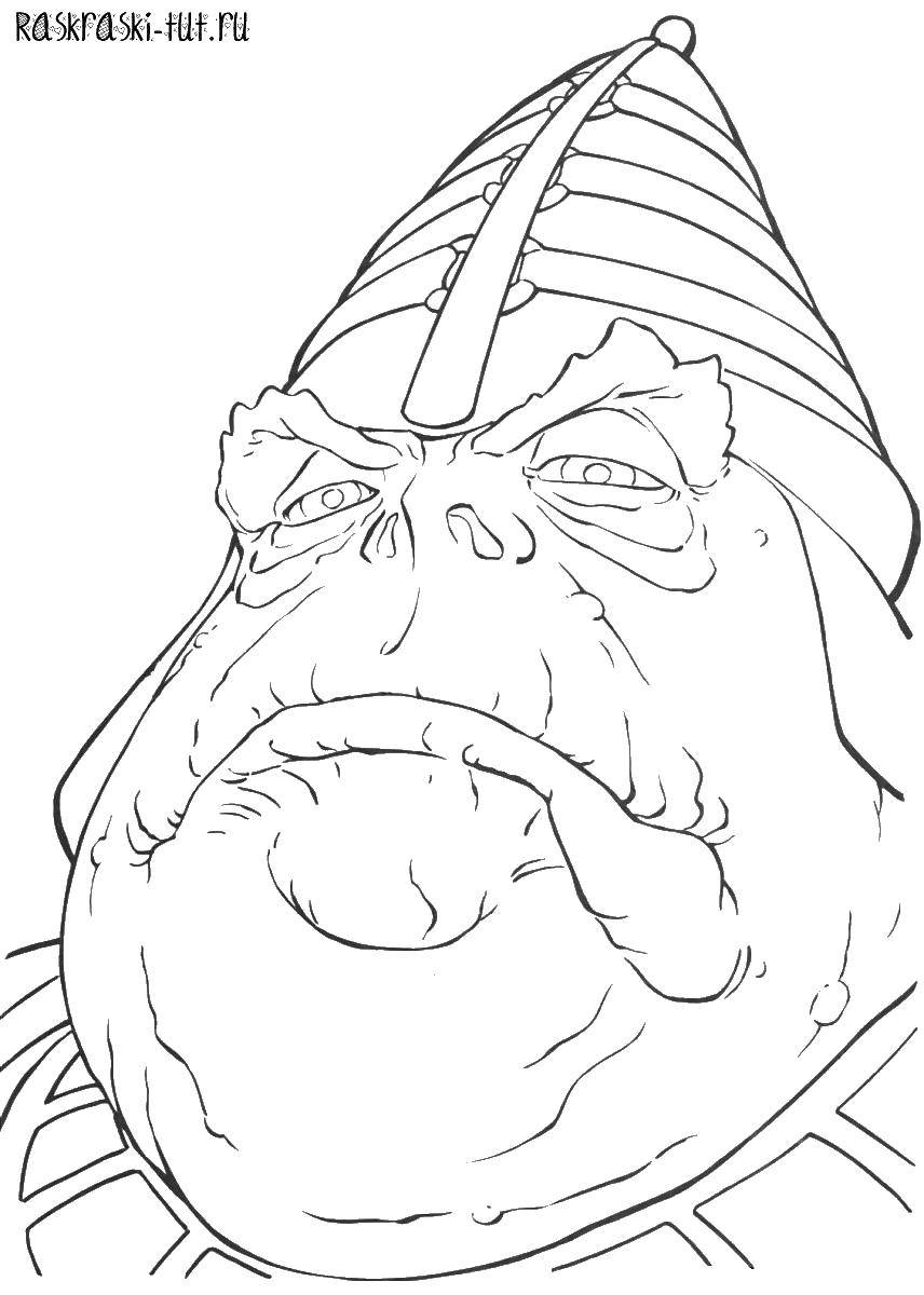 Coloring Jabba the Hutt. Category The characters from the movies. Tags:  Jabba the Hutt, star wars.