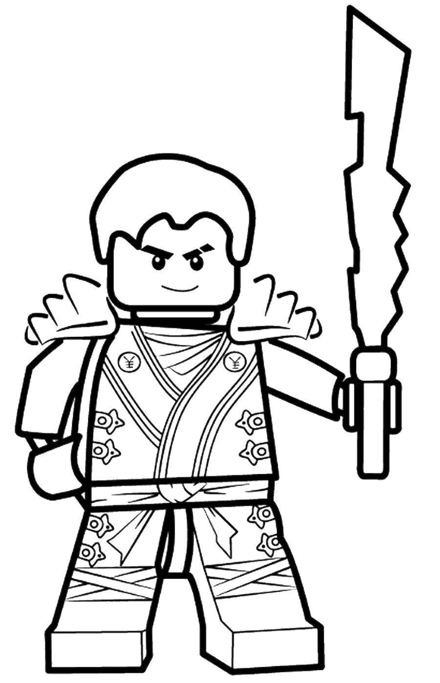 Название: Раскраска Игрушка ниндзя. Категория: лего ниндзя го. Теги: меч, ниндзя, лего.