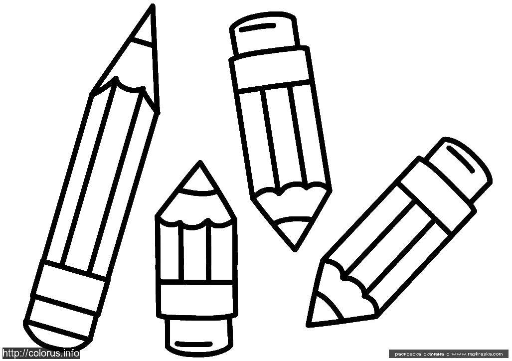 Название: Раскраска Простые карандаши. Категория: карандаш. Теги: Карандаши.