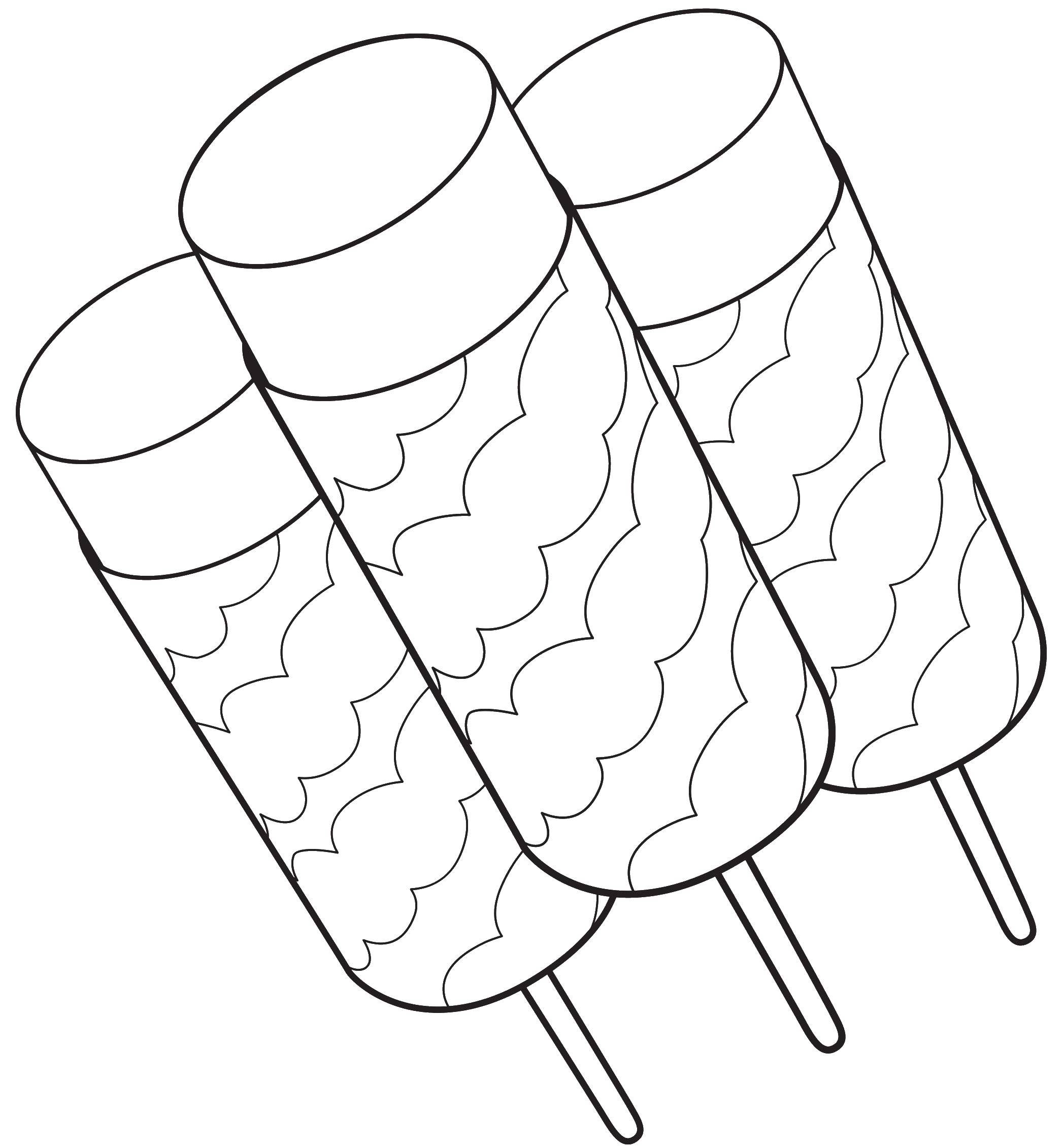 Название: Раскраска Мороженое с палочкеой. Категория: мороженое. Теги: мороженое.