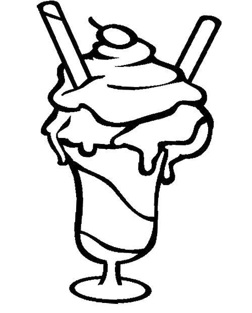 Coloring The sundae is a sweet with a stick. Category ice cream. Tags:  wand, ice cream.