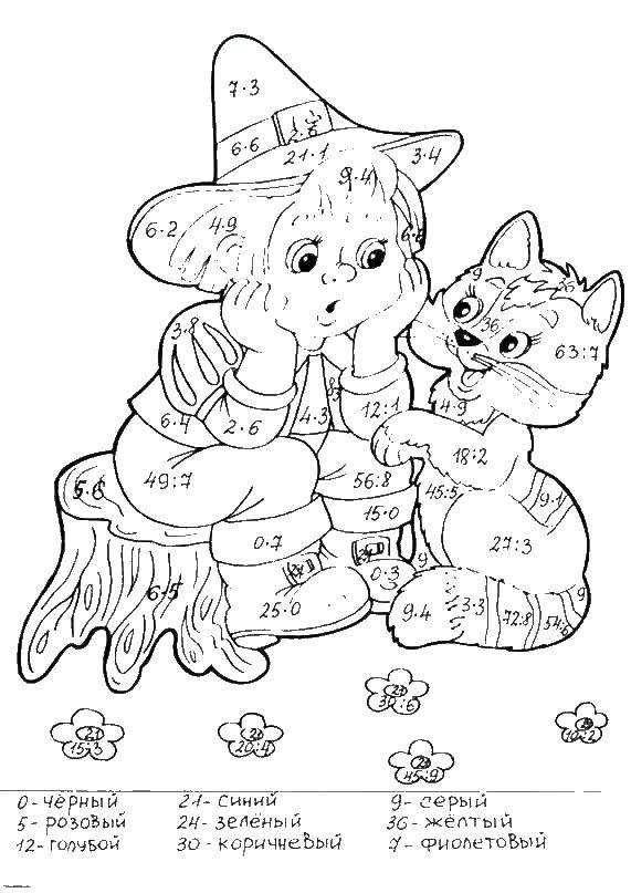 Coloring Smolcic and the cat. Category mathematical coloring pages. Tags:  mathematics, mystery.