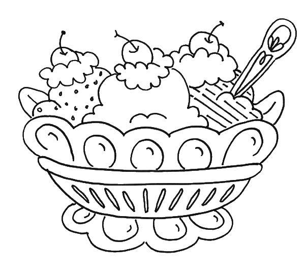 Coloring Plate with ice cream. Category ice cream. Tags:  ice cream.
