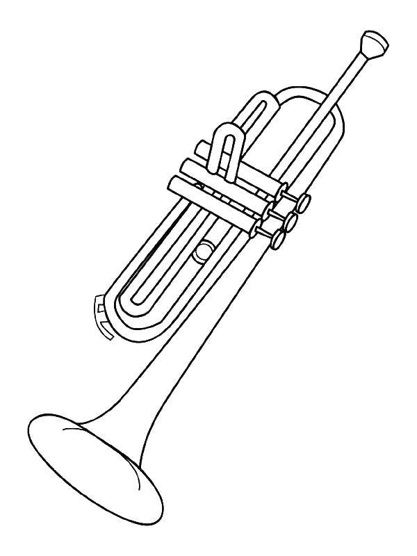 Название: Раскраска Труба.. Категория: Музыка. Теги: Музыка, инструмент, музыкант, ноты.