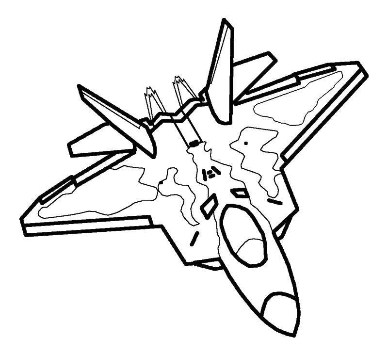 Название: Раскраска Камуфляжный самолет. Категория: Самолеты. Теги: самолеты, воздушный транспорт.