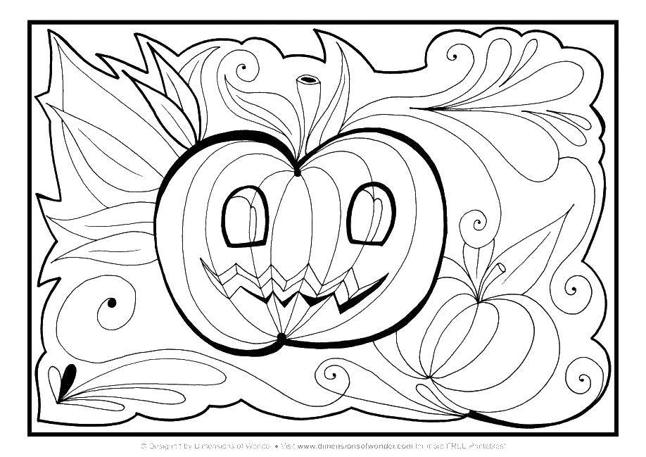 Coloring Pumpkin and patterns. Category patterns. Tags:  patterns, pumpkin.