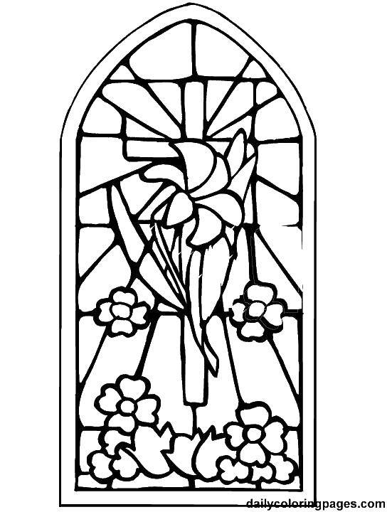 Coloring Stained glass. Category stained glass. Tags:  stained glass, window.